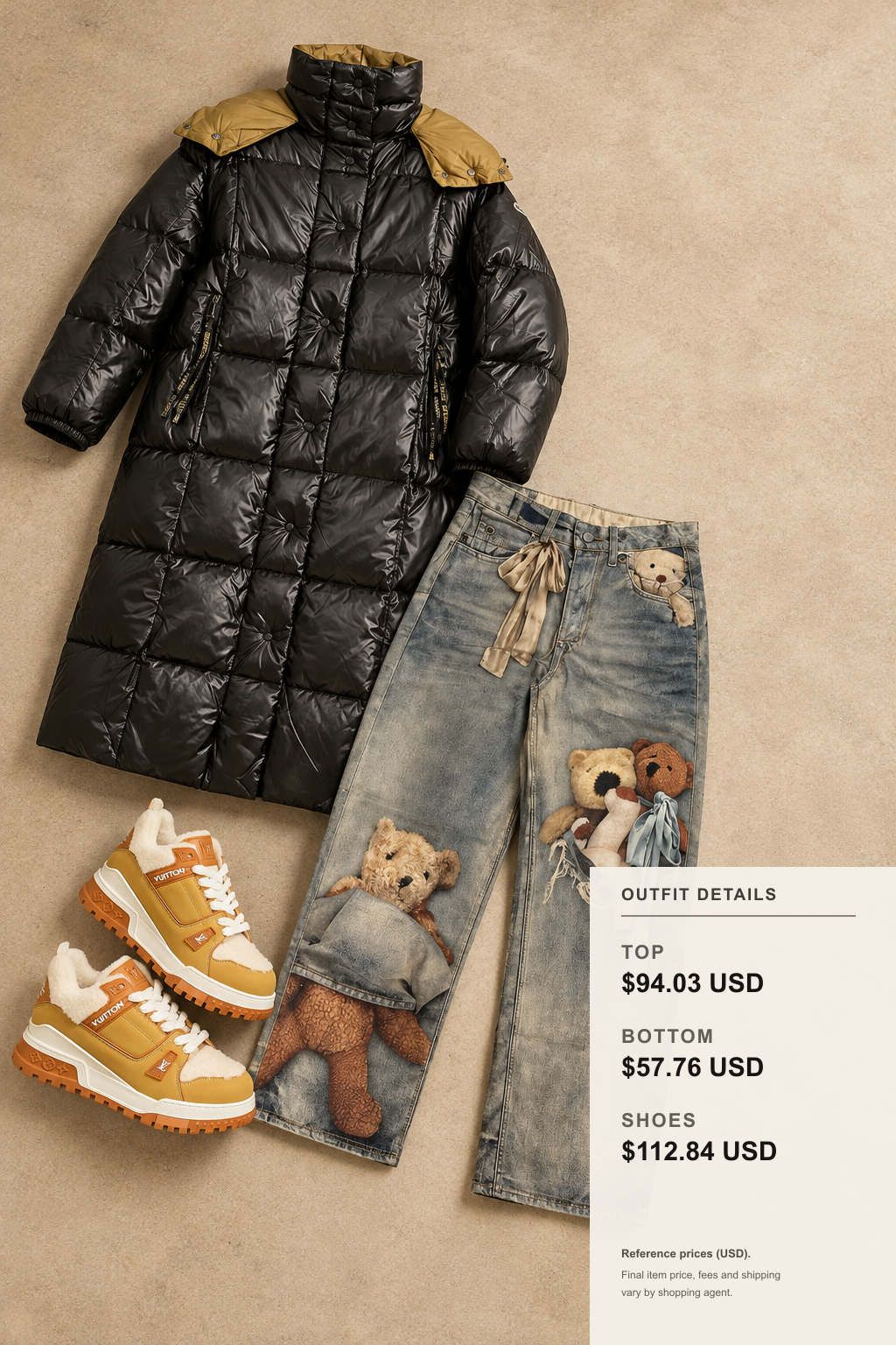 fred Knitwear Winter Styling Guide outfit 2 editorial flat lay for fashionreps