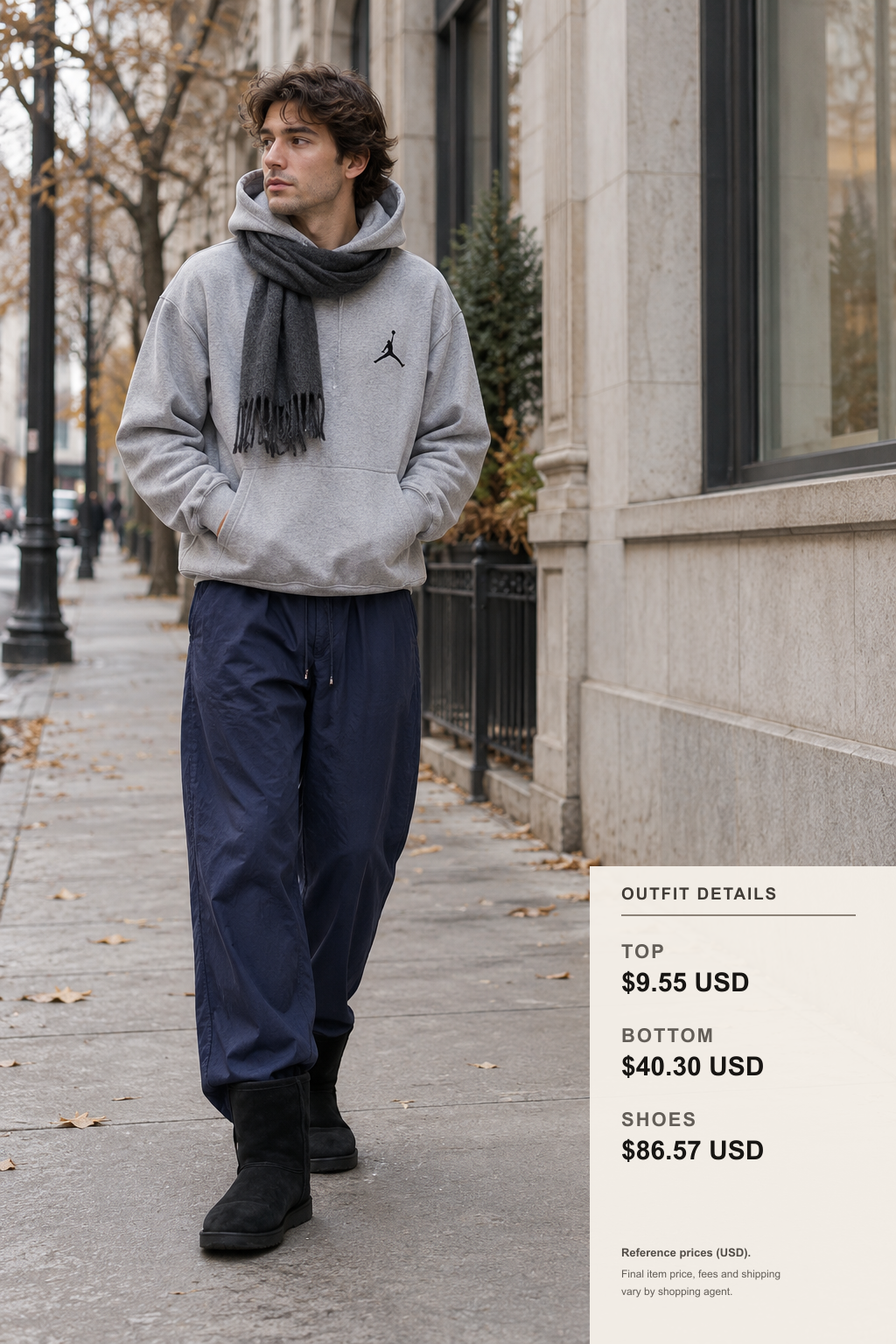 goyard Winter Scarf: 3 Layered Looks outfit 1 full-body street style for fashionreps