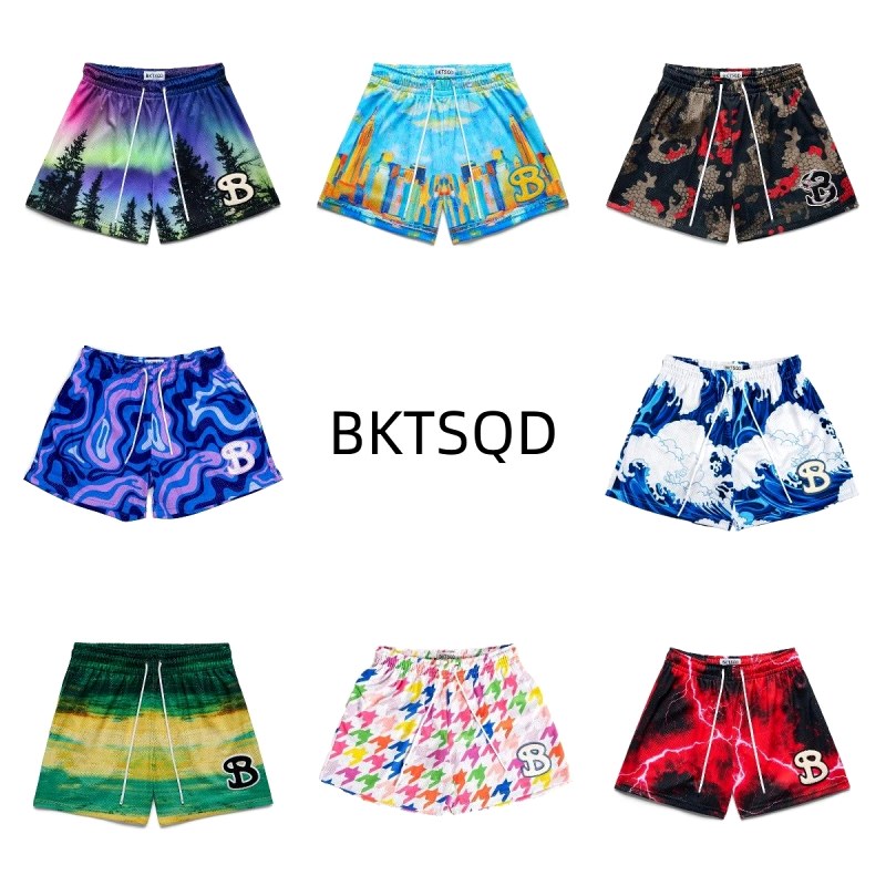 BKTSQD Multicolor Shorts Review: Quick-Dry Polyester in a Loose Straight Leg